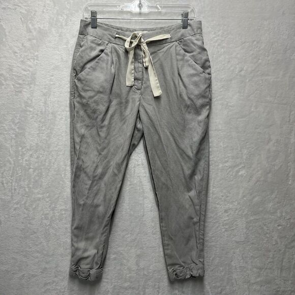 Wilfred Aritzia Allant Cropped Tie-waist Linen Blend Trousers Womens Sz 4 Pants - Picture 4 of 14